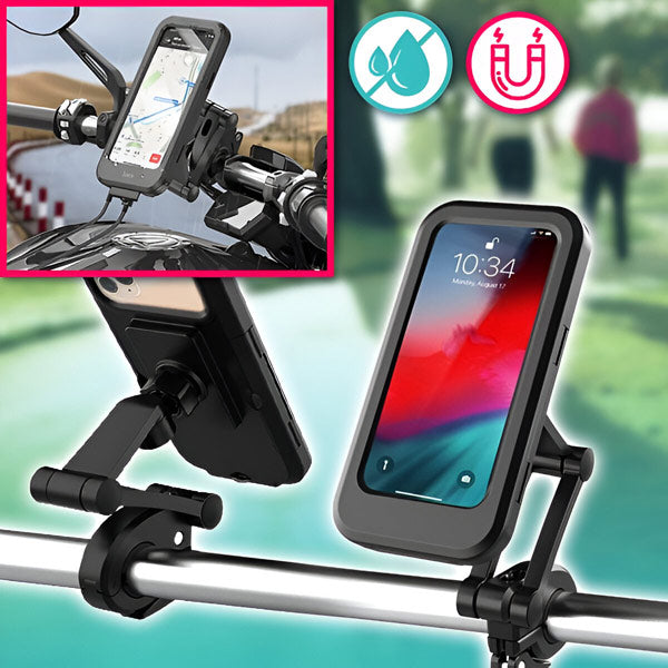 Suporte de Telemóvel Impermeável para Bicicleta | Fixação Magnética e Rotação 360°